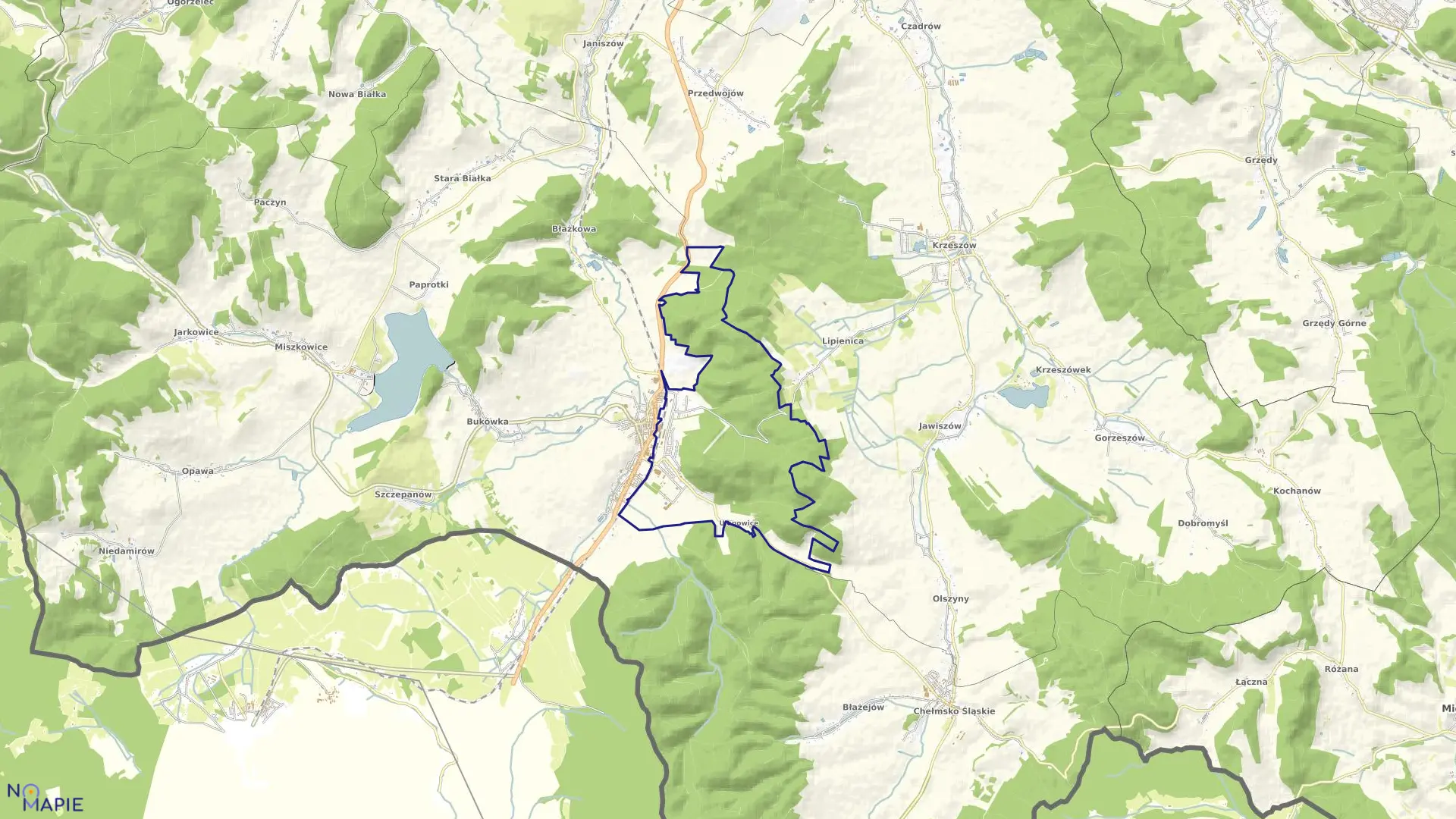 Mapa obrębu LUBAWKA_2 w gminie Lubawka