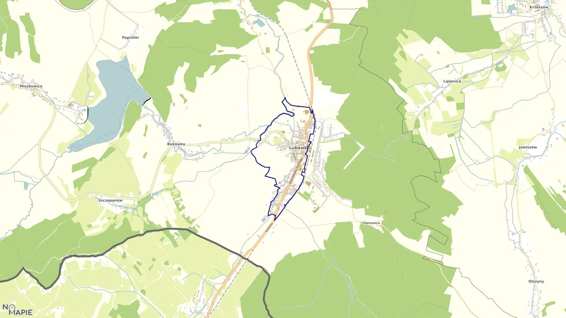 Mapa obrębu LUBAWKA_3 w gminie Lubawka