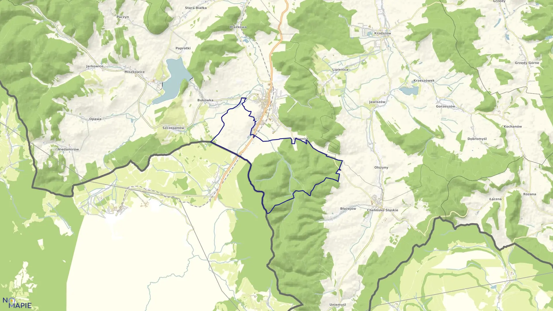 Mapa obrębu LUBAWKA_4 w gminie Lubawka